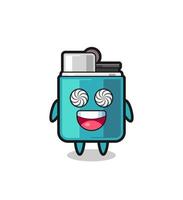 cute lighter character with hypnotized eyes vector