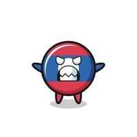 wrathful expression of the laos flag mascot character vector