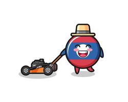 illustration of the laos flag character using lawn mower vector