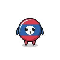 the bored expression of cute laos flag characters vector