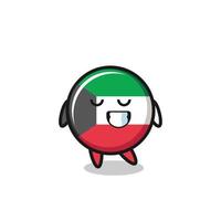 kuwait flag cartoon illustration with a shy expression vector