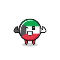 el musculoso personaje de la bandera de kuwait está posando mostrando sus músculos vector