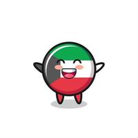 happy baby kuwait flag cartoon character vector