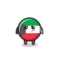 the lazy gesture of kuwait flag cartoon character vector