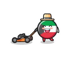 illustration of the kuwait flag character using lawn mower vector