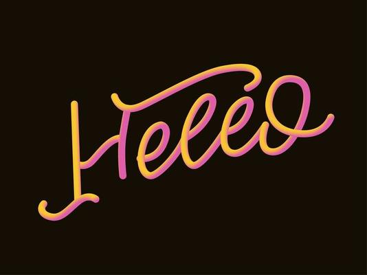 Hello in hand drawn style. Hello world. Lettering design concept. White background. Hand lettering typography. New year party. Hello quote message bubble. Hello symbol.