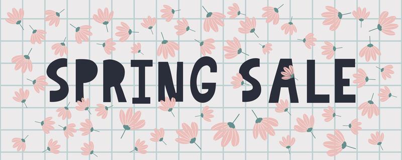 Hello Spring hand logotype, badge typography icon. Lettering spring season with leaf for greeting card, invitation template. Retro, vintage lettering banner poster template background, Sale, offer