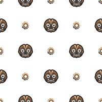 Seamless pattern with mask in the style of Samoa. Polynesian style tiki. Vector illustration