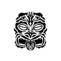 Maori pattern face. Samoan style mask. Polynesian style tattoo or print. illustration. vector