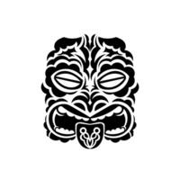 Maori pattern face. Samoan style mask. Polynesian style tattoo or print. Vector illustration.