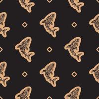 Seamless dark pattern with sharks. Good for menus, postcards, books, murals and fabrics. Vector illustration.