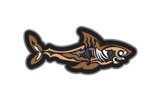 Shark pattern in Maori style. Isolated. Vector illustration