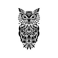 Owl owls from the patterns of Samoa. Isolated on white background. Vector