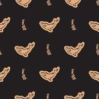 Seamless luxury pattern with whales in simple style. Good for mural wallpaper, fabric, postcards and printing. Vector