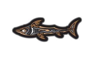 Shark pattern in Maori style. Isolated. Vector