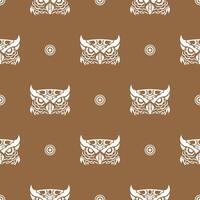 Seamless pattern with the face of an Owl. Good covers, fabrics, postcards and printing. Vector illustration.