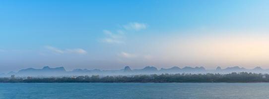 Landscape of Nakhon Phanom province, Thailand, and Thakhek, Laos. Which has the Mekong River as a border. photo