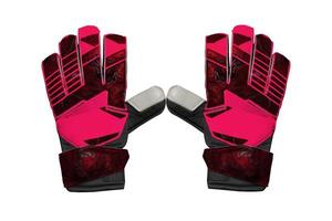 Pink and black goalkeeper glove isolated on white. photo