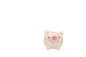 Piggy bank with clipping path on white background, Saving concepts photo