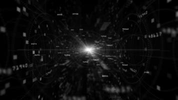 Digital cyberspace with particles and digital data network connections background concept. photo