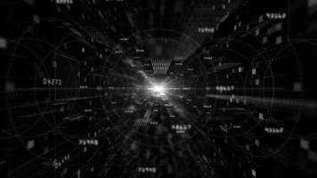 Digital cyberspace with particles and digital data network connections background concept. photo