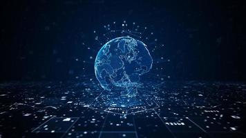 Technology Network Data Connection, Digital Network and Cyber Security Concept Background Concept. photo