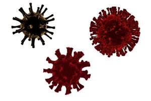 3d render  Coronavirus 2019-ncov flu microscopic view isolated on white background with clipping path. photo