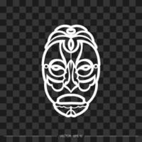 Tiki mask. Sample of Maori or Polynesia. Suitable for prints and tattoos. Vector illustration.