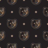 Seamless pattern with BEAR FACE in Simple style. Good for covers, fabrics, postcards and printing. illustration. vector