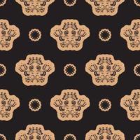 Seamless luxury pattern with flowers and monograms in Simple style. Good for clothing and textiles. Vector