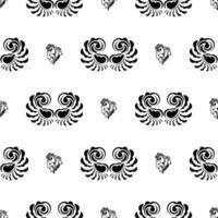 patrón blanco y negro sin costuras con monogramas en estilo barroco. bueno para prendas, textiles, fondos y estampados. ilustración vectorial vector