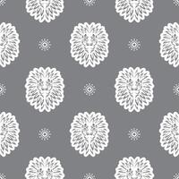Seamless pattern with a lion's head in a simple style. Good for garments, textiles, backgrounds and prints. vector
