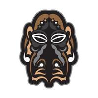 Tiki mask on a white background. Good for prints and tattoos. Isolated. Vector