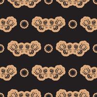 Seamless luxury pattern with flowers and monograms in Simple style. Good for garments, textiles, backgrounds and prints. vector