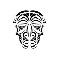 Mask in the style of Polynesian ornaments. Samoan tattoo designs. Isolated. Vector