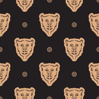 Seamless pattern with a dog's face in simple style. Good for garments, textiles, backgrounds and prints. vector