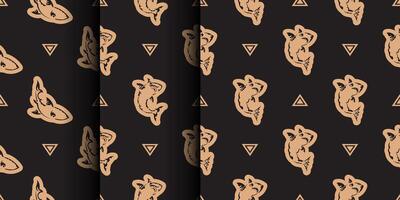 Set of Seamless luxury pattern with sharks. Good for backgrounds and prints. illustration. vector