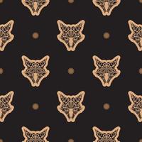 Seamless pattern with the Fox's face. Good covers, fabrics, postcards and printing. Vector illustration.