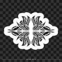 Print Ethnic lotus ornament. Patterned Indian lotus. Samoan style. Isolated. Vector