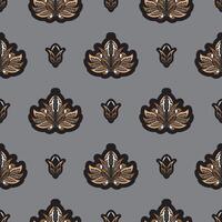 Seamless pattern with lotuses. Dark background. Expensive and luxurious style. Good for prints. Vector illustration.