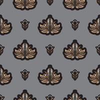 Seamless pattern with lotuses. Dark background. Expensive and luxurious style. Good for prints. Vector illustration.