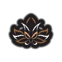 Ethnic lotus ornament. Patterned Indian lotus. Samoan style. Color print. Isolated. Vector