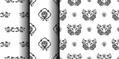 Set of seamless patterns with monograms vector