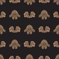 Seamless pattern with damask element. Good for garments, textiles, backgrounds and prints. Vector illustration.