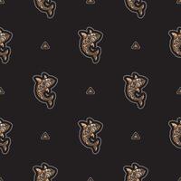 Seamless dark pattern with sharks. Good for menus, postcards, books, murals and fabrics. Vector