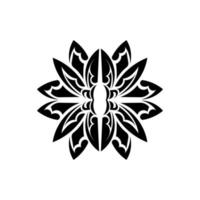 Lotus tattoo pattern in Simple style. Yoga symbol. Isolated. Vector