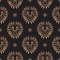 Seamless pattern with a tiger head in a simple style. Good covers, fabrics, postcards and printing. Vector