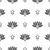 Seamless pattern with lotuses in simple style. Good for mural wallpaper, fabric, postcards and printing. illustration. vector