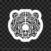 Print Tattoo bear patterns polynesia. Isolated. vector