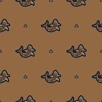 Seamless luxury dark pattern with sharks. Good for menus, postcards, books, wallpaper and fabric. Vector